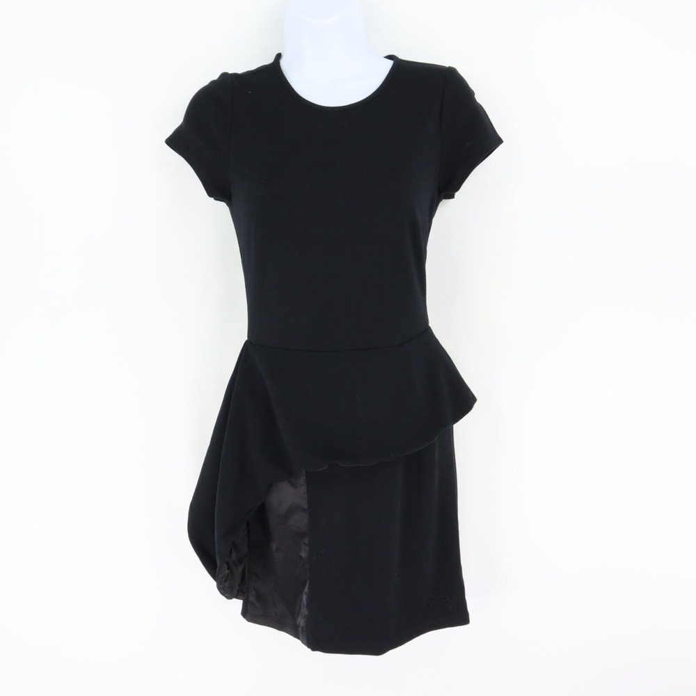 Akira‎ Chicago Black Label Dress Womens Size S Black Ruffle Short Sleeves